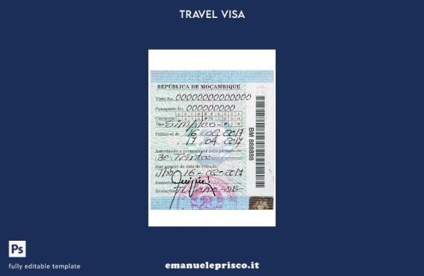 stile verificato Modello di visto semplice per il Mozambico